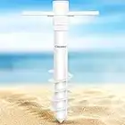 CLISPEED Beach Umbrella Sand Anchor, Heavy Duty Outdoor Umbrella Stand Holder with 5-Tier Screws One Size Fits All Sand Umbrella Anchor for Strong Winds