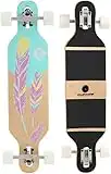 RollerCoaster Longboards Drop-Through The ONE Edition: Feathers, Palms, Stripes (Feathers)