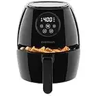 CHEFMAN Small Air Fryer Healthy Cooking, Nonstick, User Friendly and Digital Touch Screen, w/ 60 Minute Timer & Auto Shutoff, Dishwasher Safe Basket, BPA-Free, Glossy Black, 3.5 Qt.