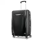 Samsonite Winfield 3 DLX Hardside Expandable Luggage with Spinners, Checked-Medium 25-Inch, Black