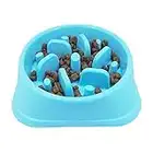 YFOX Ciotola per Cani e Gatti a lenta Alimentazione, Materiale Antiscivolo, Ecologico, rallentamento dell'assunzione di Cibo, mangiatoia per Animali Domestici 18,5x45 cm (Blu)