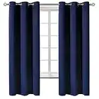 BGment Blackout Curtains for Bedroom - Grommet Thermal Insulated Room Darkening Curtains for Living Room, Set of 2 Panels (42 x 63 Inch, Navy Blue)