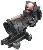 ACEXIER Optic Scope 4x32 Portée True Fiber Red Lelighted Crosshair Reticle Scopes with 20mm Rail Mount Holographic Sight