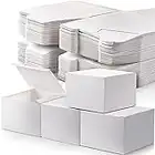 100 Pcs 6 x 6 x 4 Inch Small Gift Boxes with Lids Bridesmaid Proposal Box Assemble Gift Wrap Boxes Square White Box for Gifts, Candles, Party Favor, Wedding Birthday Party Supplies
