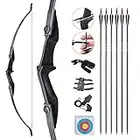 D&Q Recurve Bow and Arrow Archery Set for Adult Junior Beginner Outdoor Training Target Practice Toy 30 40Lbs Takedown Bow Kit with Arrows Target Faces Left Right Hand (40lbs)