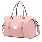 VMIKIV Bolsa de Viaje Deporte, Impermeable, Bolsa Grande Gimnasio para Mujer Bolsa de Fin de con Bolsillo húmedo y para el Hombro, Rosa