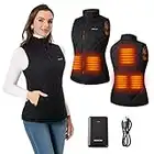 SGKOW Women's Heated Vest, USB Charging Lightweight Heated Clothing with Battery Pack, Heated Jacket for Hunting/Hiking(L)