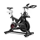 Bicicleta Indoor Maskhal Black, Entrenamiento Ciclismo Cardio, 123 cm x 50.5 cm x 119 cm, Pantalla LCD, Freno Magnético, Peso máximo usuario 120 kg, Manillar y Sillín Ajustable