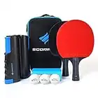 Scorpion Table Tennis Set, 2 Bats, 1 Retractable Table Tennis Net, 6 Ping Pong Balls and Stylish Storage Case, Portable Table Tennis Set, Ultimate All-in-One Kit, Black/Red, Indoor/Outdoor Game