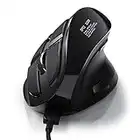 CSL - Ergonomic Wired Vertical Optical Mouse with OLED Display, USB Optical wired computer Mouse, 2400 dpi, 9 Buttons, 5 Programmable Buttons, Reduce Wrist Strain, PC Laptop Notebook Desktop Windows