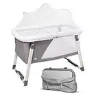Travel Bassinet for Baby - Rocking & Sturdy Cradle - Includes Carry Case, Mosquito Net, Mattress, Sheets, Infant Crib, and Urine Pad - Portable Bed Side Sleeper for Newborn Babies by ComfyBumpy
