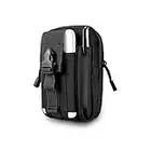 Bolsa de Cintura Táctica de Molle EDC, Leskyair Bolsa Cinturón Táctica Compacta 1000D Nylon Multifuncional Riñonera Militar Hombre para Acampar, Senderismo, Ciclismo, Escalada y Viajes (A-Negro)