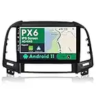 JOYX PX6 Android 10 Autoradio pour Hyundai Santa FE (2006-2012) - [4G+64G] - Caméra GRATUITES - 9 Pouce - 2 DIN - Soutien Dab Volant Bluetooth WLAN Carplay 4G HDMI 4K-Video AHD-Caméra Android Auto