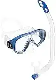 Cressi Ondina Vip Jr Combo, Set Maschera Subacquea e Snorkel Top Unisex bambini, Trasparente/Blu, Taglia unica confezione da 2