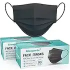 [Pack Of 100] Black Disposable Face Mask, 3-Ply Adult Masks, Facial Cover with Elastic Earloops For Home, Office, School, and Outdoors