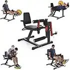 Merax Adjustable Leg Extension Machine, Leg Curl Machine with Rotary Leg Extension, 650lbs Total Home Gym Leg Press Workout Equipment (MS-0290)