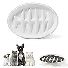 Cat Slow Feeder Bowl, Anti-Gulping Cat Puzzle Feeder Bowl, Non-Slip Fishbone Design Dry Wet Food Bowl For Cat and Puppy (White)