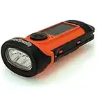 igadgitz Xtra U4456 5m Waterproof Eco Rechargeable Solar & Hand Crank LED Torch Flashlight - Orange