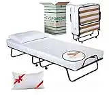 EVERGREENWEB – Cama Plegable con colchón de Espuma viscoelástica 80x190 cm Alto 10 cm, con Almohada viscoelástica Gratis, somier de Listones de Madera, Cama supletoria, Ahorra Espacio, de Emergencia