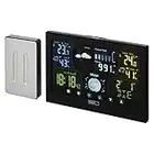 EMOS E6018 Station météo Radio avec capteur extérieur et écran Tactile Couleur + Bloc d'alimentation 13 Fonctions : thermomètre, hygromètre, baromètre, prévisions météo, Horloge Radio