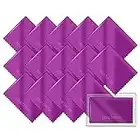 Metene 15 Pack Microfiber Cleaning Cloths (6"x7") in Individual Vinyl Pouches | Glasses Cleaning Cloth for Eyeglasses, Phone, Screens, Camera Lens and Other Delicate Surfaces Cleaner (Purple)