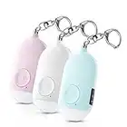 Safesound Personal Alarm Siren Song 3 Pack - 130dB Self Defense Alarm Keychain Emergency LED Flashlight with USB Rechargerable - Security Personal Protection Devices for Women Girls Kids Elderly