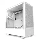 NZXT H5 Flow Compact ATX Mid-Tower PC Gaming Case – High Airflow Perforated Front Panel – Tempered Glass Side Panel – 2 x 120mm Fans Included – 280mm Radiator Support – White (CC-H51FW-01)