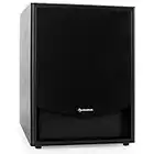 auna Linie-300-SW-BK - Subwoofer Activo HiFi, Amplificador, 150 W RMS, 25 cm (10"), AUX, Carcasa Bassreflex Frontfire, Desmontable, Madera, Negro