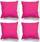 Beautiful Beanbags Set of 4 Garden Cushions Outdoor Cushions Water Resistant Cushion set Complete with cushion inserts Scatter cushions for indoors or outdoors use ready Filled (Pink)