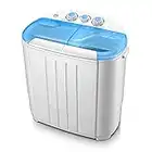 Double Barrel Portable Mini Washing Machine and Spin Dryer ideal for Dorms, Apartments, RVs, Camping - Blue