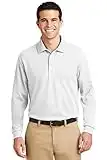 Port Authority Long Sleeve EZCotton Pique Polo Shirt-2XL (White) (US)