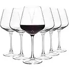 YANGNAY Wine Glasses (Set of 6, 20 Oz), Large Clear Burgundy Wine Glasses for Red Wine, Smooth Rim, Dishwasher Safe