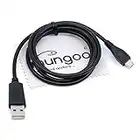 USB Sync-Kabel, Ladekabel, Datenkabel 1m schwarz für Kindle Fire HD (6, 7, 8, 8.9) Fire HDX (7, 8.9), Paperwhite, Voyage E-Book-Reader mit mungoo Displayputztuch