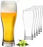 Platinux - Bicchieri da birra classici da 500 ml, max. 660 ml, alti, boccali da birra, set da 6 pezzi, in vetro, 0,5 l