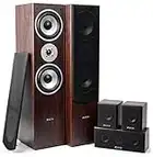 Fenton HF5W - Heimkino Soundsystem für Fernseher 1150 Watt - 5.0 Surround Sound System, 5-teiliges Home Entertainment System Heimkino Sound Anlage für Zuhause, Wohnzimmer - Nussbraun