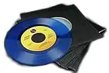 MC DAISON Black!! 100 BUSTINE in Carta Nera forate + VELINA AntiGraffio per Dischi Vinile 7" 45 Giri RPM Singoli Diametro 18 cm