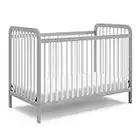 Storkcraft Pasadena 3-in-1 Convertible Crib (Pebble Gray with White) - GREENGUARD Gold Certified, Converts to Daybed and Toddler Bed, Fits Standard Full-Size Crib Mattress, Adjustable Mattress Support Base