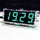 Wincal Elektronische DIY-Kit-Uhr-4-stellige Digitale DIY-LED-Uhren-Kit Zeit/Temperatur automatisch anzeigen Elektronische DIY-Kit-Uhr(Grün)