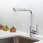 Auralum Grifo de Cocina Extensible Giratorio a 360º, Mezclador de Fregadero de Alta Preción con Manguera Extraíble, 2 Rociadores