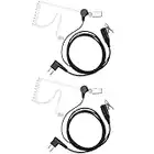 KANMIT Cp200 Earpiece Walkie Talkie Headset for Motorola Radio cp200d cp185 cls1410 cls1110 bpr40 cp100 rdm2070d with Covert Acoustic Tube Earphone and PTT mic (2 Pack)