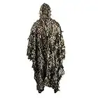 HYFAN Ghillie Suit Poncho Outdoor 3D Foglie Camouflage Camo Mantello del Mantello per Militari, CS, Caccia alla Giungla, Paintball, Airsoft, Fotografia naturalistica, Halloween (Dimensione Libera)