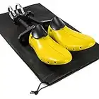 igadgitz home U7184 2-Way Shoe Stretchers, Shoe Expander, Shoe Shaper with Bunion Plugs, Height Pad and Drawstring Bag - Yellow & Black - Mens UK 6-11