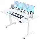 Homall Bureau Assis Debout, Bureau Électrique Réglable en Hauteur140x70(72-116) cm, Panneau à 4 Boutons, Ergonomique avec Fonction mémoire, Blanc