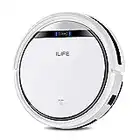 ILIFE V3s Pro Robot Vacuum Cleaner, Tangle-free Suction , Slim, Automatic Self-Charging Robotic Vacuum Cleaner, Daily Schedule Cleaning, Ideal For Pet Hair，Hard Floor and Low Pile Carpet,Pearl White