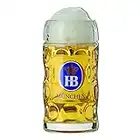 Hofbrauhaus Official Oktoberfest Stein Glass 35oz / 1ltr - Beer Tankard, Beer Stein, Beer Mug