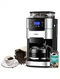 10-Cup Drip Coffee Maker, Grind and Brew Automatic Coffee Machine with Built-In Burr Coffee Grinder, Programmable Timer Mode and Keep Warm Plate, 1.5L Large Capacity Water Tank