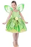 Axaxa Tinker Bell Halloween Costumes for Baby Girls Girls Fairy Costume Tinkerbell Costume for Girls Include Wings 2-7T