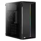 Aerocool SPLITABK, Boîtier PC de Jeu, ATX Semi-tower, LED RGB, Ventilateur 12cm, Noir