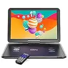 COOAU 17.9” Portable DVD Player with 15.6" HD Large Screen, Kids DVD Player with 6 Hrs Rechargeable Battery, Regions Free, High Volume Stereo Speakers, Support AV in&Out/USB/SD Card (Black)