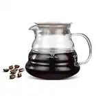 Servidor de café de cristal de 500ml Jarra de café, Resistente al Calor hervidor de café, olla con Nube para verter sobre la cafetera Línea ondulada duradera